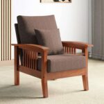 TreeWalley Solid Sheesham Wood Sofa 1 Seater | Wooden Single Sofa