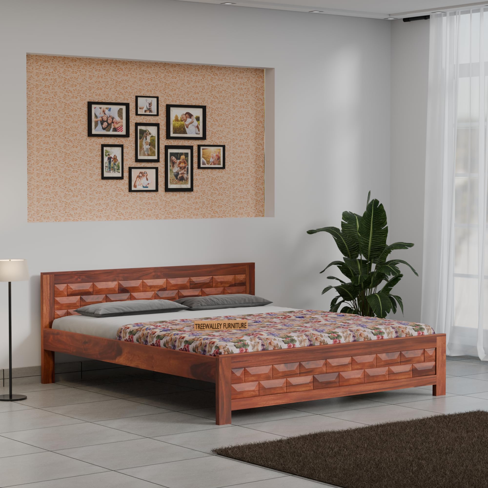 81FAFVGqmvL.jpg TreeWalley Casa Solid Sheesham Wood King Size Bed Without Storage - Image 1