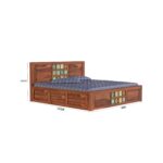 TreeWalley King Size Bed with Storage Box | Sheesham Wood Bed - Image 2