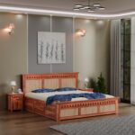 TreeWalley Sheesham Wood King Size Bed with Storage Wooden Double Bed Cot