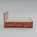 TreeWalley Sheesham Wood King Size Bed with Storage Wooden Double Bed Cot - Image 6