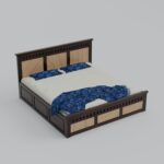 TreeWalley Sheesham Wood King Size Bed with Storage Wooden Double Bed Cot - Image 3