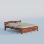 TreeWalley Solid Sheesham Wood Queen Size Bed Without Storage - Image 2