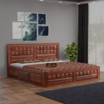 TreeWalley Solid Sheesham Wood King Size Bed with Storage Box