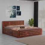 TreeWalley Solid Sheesham Wood Queen Size Bed with Storage Box