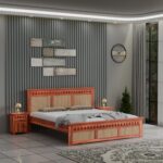 TreeWalley Sheesham Wood King Size Cane Bed Without Storage Wooden Double Cot