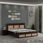 TreeWalley Sheesham Wood King Size Cane Bed Without Storage Wooden Double Cot