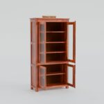 TreeWalley Solid Sheesham Wood Crockery Cabinet with 4 Acrylic Glass Doors - Image 2