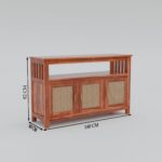 TreeWalley Solid Sheesham Wood Sideboard for Living Room with Cane Doors - Image 2