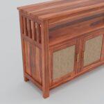 TreeWalley Solid Sheesham Wood Sideboard for Living Room with Cane Doors - Image 3