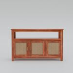 TreeWalley Solid Sheesham Wood Sideboard for Living Room with Cane Doors - Image 4