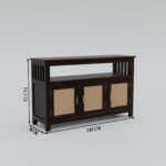 TreeWalley Solid Sheesham Wood Sideboard for Living Room with Cane Doors - Image 2