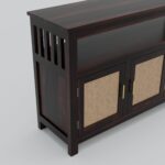 TreeWalley Solid Sheesham Wood Sideboard for Living Room with Cane Doors - Image 3