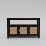 TreeWalley Solid Sheesham Wood Sideboard for Living Room with Cane Doors - Image 4