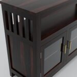 Solid Sheesham Wood Sideboard for Living Room with Glass Doors - Image 3