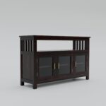 Solid Sheesham Wood Sideboard for Living Room with Glass Doors - Image 5