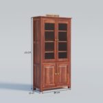 TreeWalley Solid Sheesham Wood Crockery Cabinet with 2 Acrylic Glass Doors - Image 2