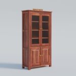 TreeWalley Solid Sheesham Wood Crockery Cabinet with 2 Acrylic Glass Doors - Image 3
