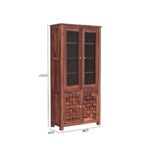 TreeWalley Sheesham Wood Sideboard Crockery Cabinet with 2 Acrylic Glass Door - Image 3