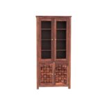 TreeWalley Sheesham Wood Sideboard Crockery Cabinet with 2 Acrylic Glass Door - Image 4