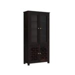 TreeWalley Sheesham Wood Sideboard Crockery Cabinet with 2 Acrylic Glass Door - Image 2