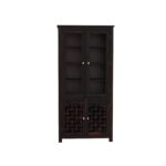 TreeWalley Sheesham Wood Sideboard Crockery Cabinet with 2 Acrylic Glass Door - Image 4