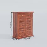 TreeWalley Solid Sheesham Wood Shoe Storage Cabinet | Solid Wood Furniture - Image 2