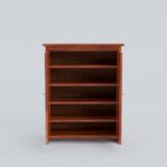 TreeWalley Solid Sheesham Wood Shoe Cabinet with Louvered Doors - Image 3