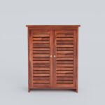 TreeWalley Solid Sheesham Wood Shoe Cabinet with Louvered Doors - Image 6