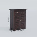 TreeWalley Solid Sheesham Wood Shoe Storage Cabinet | Solid Wood Furniture - Image 2