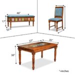 TreeWalley Solid Sheesham Wood Dining Table Set 6 Seater | Solid Wood Furniture - Image 2