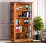 TreeWalley Solid Sheesham Wood Bookshelf with 5 Open Shelves