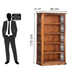 TreeWalley Solid Sheesham Wood Bookshelf with 5 Open Shelves - Image 2