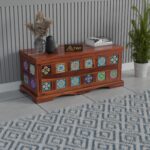 TreeWalley Solid Sheesham Wood Trunk Storage for Living Room