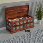 TreeWalley Solid Sheesham Wood Trunk Storage for Living Room - Image 3