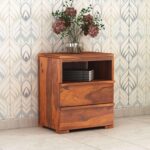 TreeWalley Sheesham Wood Nightstand Bedside Table for Bedroom