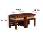 TreeWalley 2 Stool Coffee Table | Rectangle Sofa Centre Table - Image 2