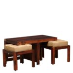 TreeWalley 2 Stool Coffee Table | Rectangle Sofa Centre Table - Image 4