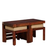 TreeWalley 2 Stool Coffee Table | Rectangle Sofa Centre Table - Image 5
