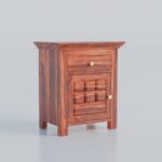 TreeWalley Solid Sheesham Wood Bedside Table with 1 Drawer & 1 Door Storage - Image 2
