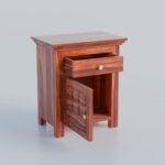 TreeWalley Solid Sheesham Wood Bedside Table with 1 Drawer & 1 Door Storage - Image 3