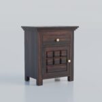 TreeWalley Solid Sheesham Wood Bedside Table with 1 Drawer & 1 Door Storage - Image 2