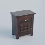TreeWalley Solid Sheesham Wood Bedside Table with 1 Drawer & 1 Door Storage - Image 3
