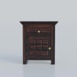 TreeWalley Solid Sheesham Wood Bedside Table with 1 Drawer & 1 Door Storage - Image 4