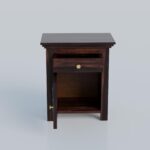 TreeWalley Solid Sheesham Wood Bedside Table with 1 Drawer & 1 Door Storage - Image 5
