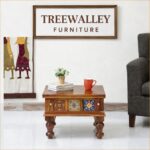 TreeWalley Sheesham Wood Small Square Centre Coffee Table for Living Room - Image 2