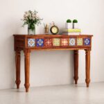 TreeWalley Sheesham Wood Console Table with 2 Drawers | Solid Wood Furniture - Image 4