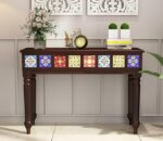 TreeWallery Sheesham Wood Console Table with 2 Drawers | Solid Wood Furniture - Image 5